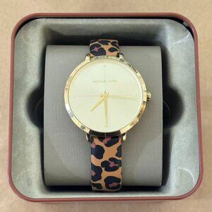 Michael Kors Charley MK2866 Three-Hand Gold-Tone Leather Strap Women's Watch